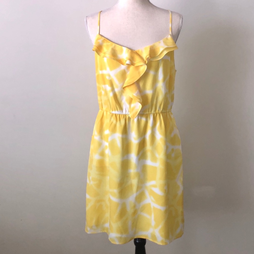 Gianni Bini Yellow White Dress-Sz L